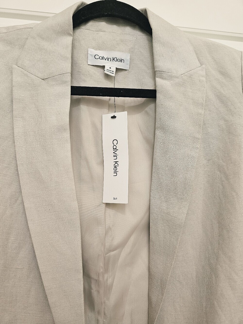 Calvin Klein Light Cream Women's Blazer Jacket - Picture 3 of 15